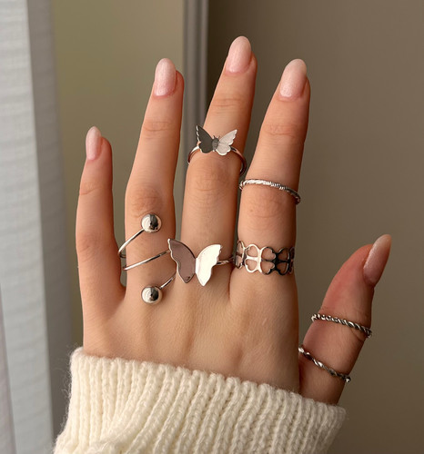 رنگ نقرهای موجود است ،پک شامل 7 انگشتر میباشد